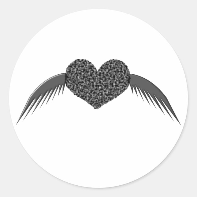 Rond Sticker Coeur d'Amour Gothique (Devant)