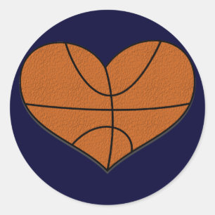 Rond Sticker Coeur de basket-ball
