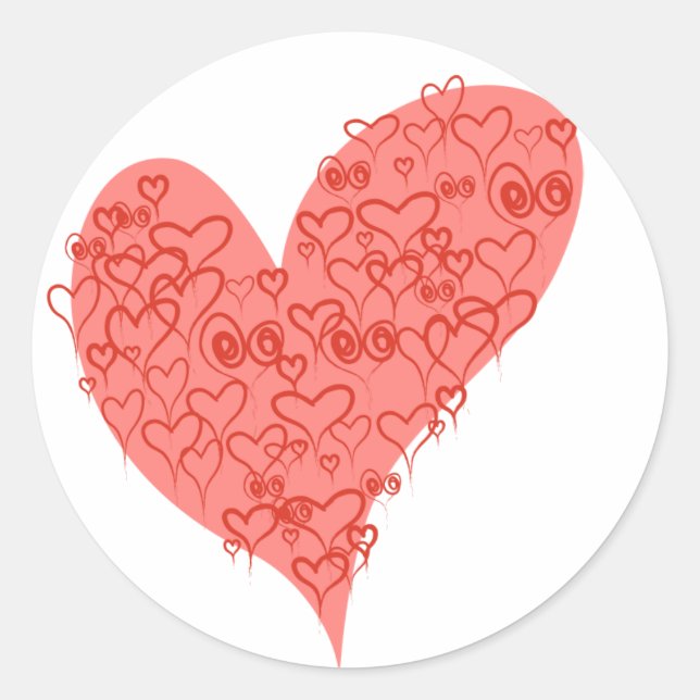 Rond Sticker Coeur de coeur KRW (Devant)