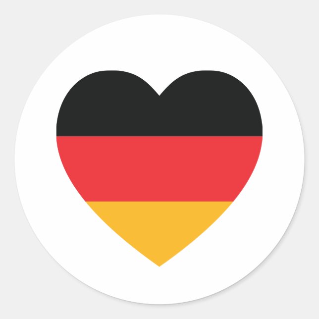 Rond Sticker Coeur du drapeau allemand (Devant)