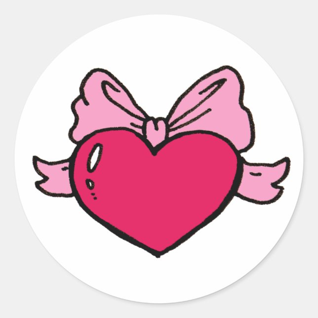 Rond Sticker Coeur mignon (Devant)