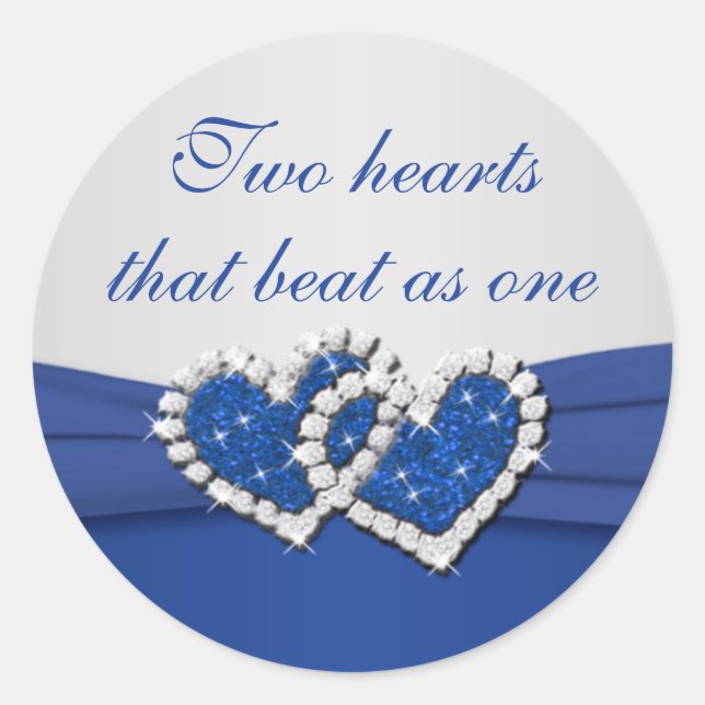 Rond Sticker Coeur Royal Blue et Argent (Devant)