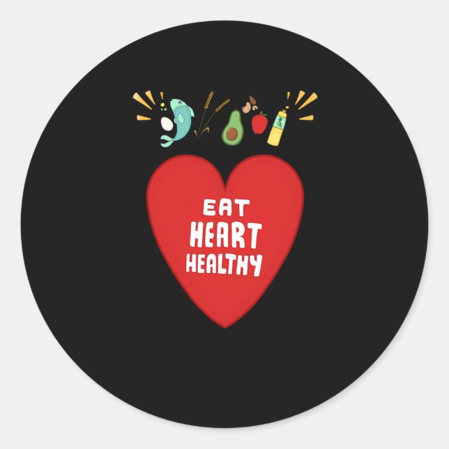 Rond Sticker Coeur Vie saine (Devant)