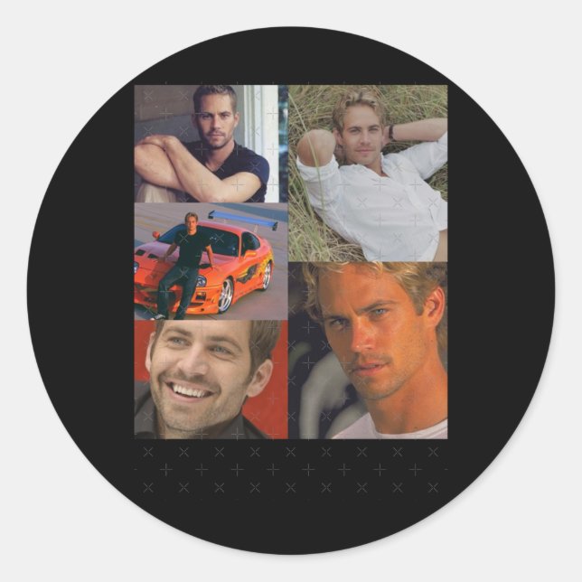 Rond Sticker Collage Paul Walker (Devant)