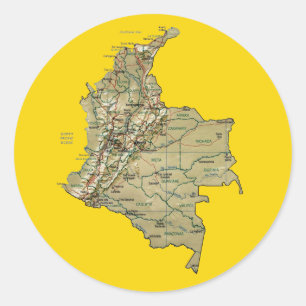 Rond Sticker Colombie Map