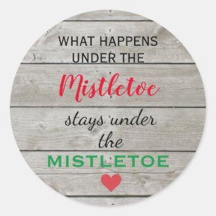 Rond Sticker coloré Mistletoe Holiday