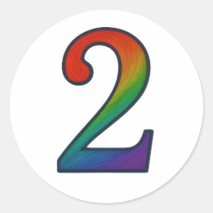 Rond Sticker coloré numéro deux