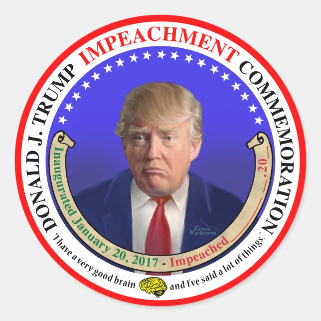 Rond Sticker commémoratif de la destitution de Trump (Devant)