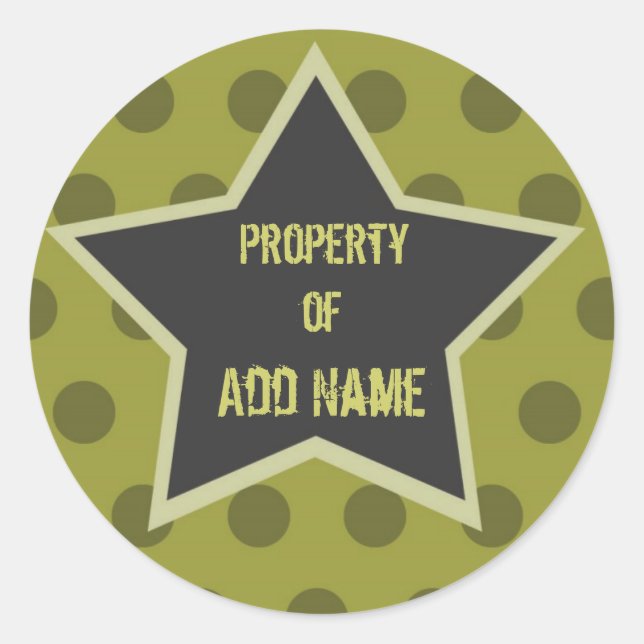 Rond Sticker cool Boy "Propriété de" Camp (Devant)