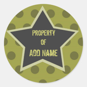 Rond Sticker cool Boy "Propriété de" Camp