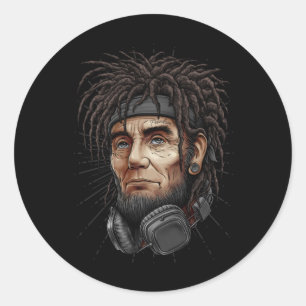 Rond Sticker cool Indy Abraham Lincoln