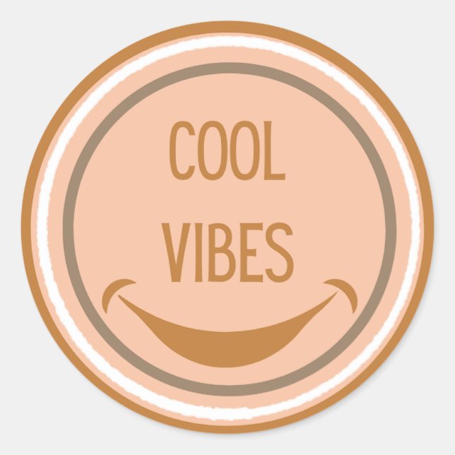 Rond Sticker cool Vibes mignon (Devant)