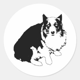 Rond Sticker Corgi transparent