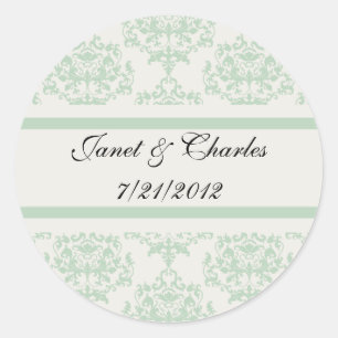 Rond Sticker Cottage Chic Mariage Enveloppe