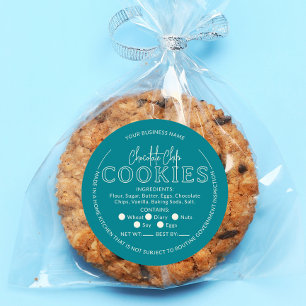 Rond Sticker Cottage Cookies turquoise à chips de choco