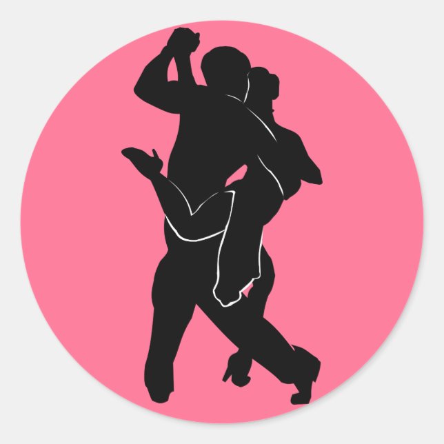 Rond Sticker Couple Dancers Tango - Couleurs Personnali (Devant)