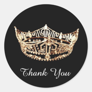 Rond Sticker couronne Merci Pageant