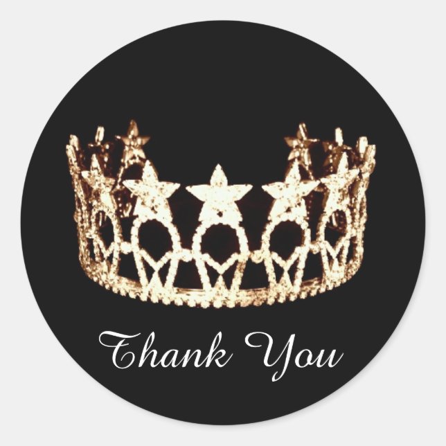 Rond Sticker couronne Merci Pageant (Devant)