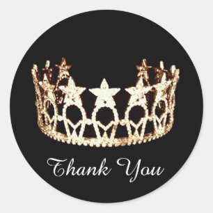 Rond Sticker couronne Merci Pageant