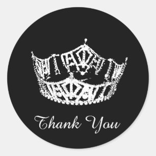 Rond Sticker couronne Merci Pageant