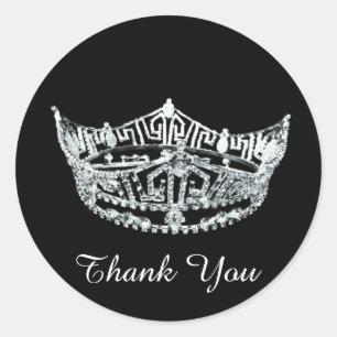 Rond Sticker couronne Merci Pageant