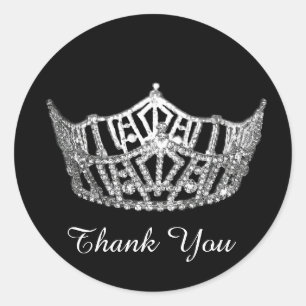 Rond Sticker couronne Merci Pageant