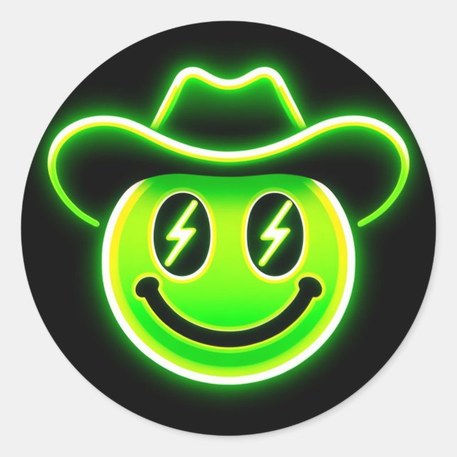 Rond Sticker Cowboy Electrique (Devant)
