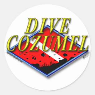 Rond Sticker Cozumel de plongée