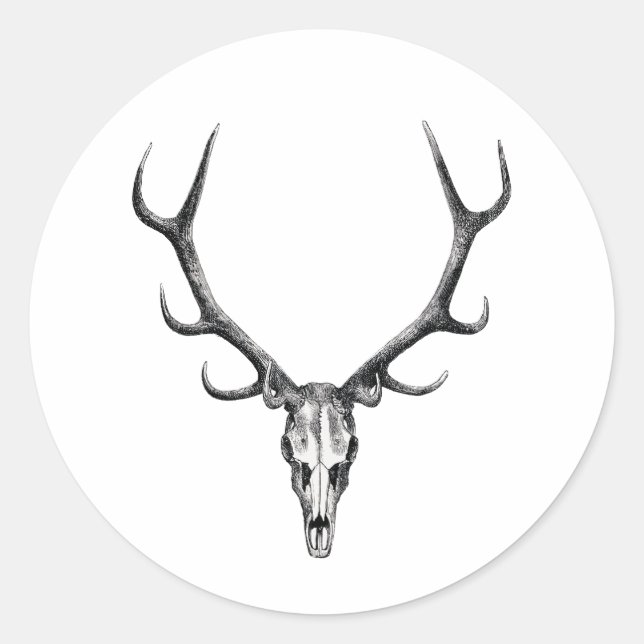 Rond Sticker crâne cerf Antler (Devant)