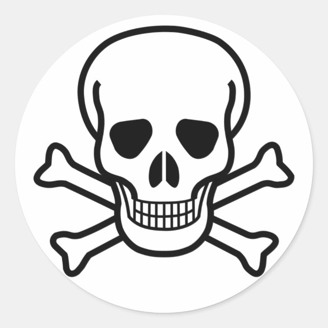 Rond Sticker crâne et os croisés (Devant)