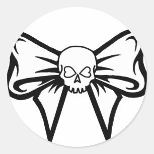Rond Sticker crâne-N-Bow