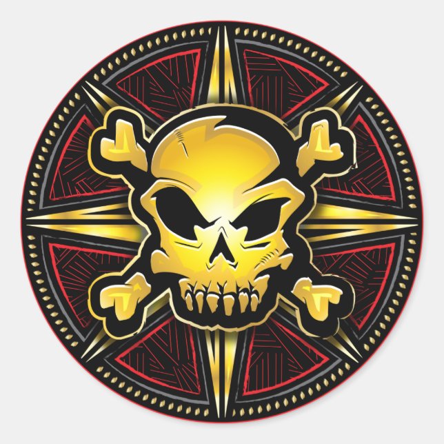 Rond Sticker crâne pirate (Devant)