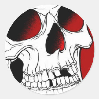 Rond Sticker crâne rouge