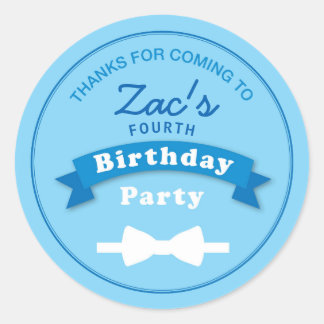 Rond Sticker Cravate d'anniversaire de la fête de Merci