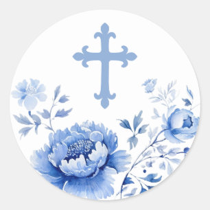 Rond Sticker Croix Bleue