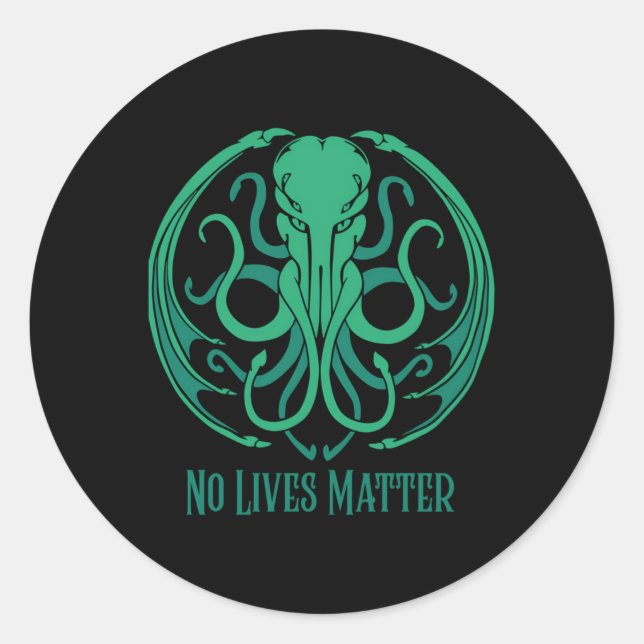 Rond Sticker Cthulhu No Lives (Devant)