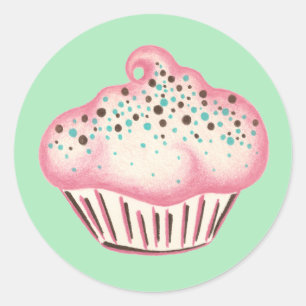 Rond Sticker Cupcake