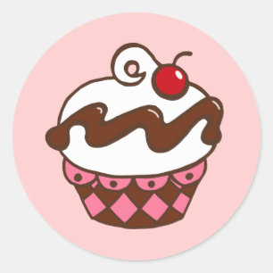 Rond Sticker Cupcake