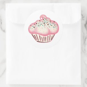 Rond Sticker Cupcake