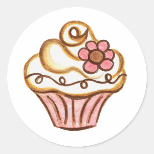 Rond Sticker Cupcake
