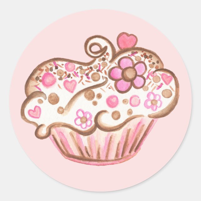 Rond Sticker Cupcake (Devant)