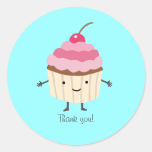 Rond Sticker Cupcake Cute Happy Cupcake Merci Favoriser