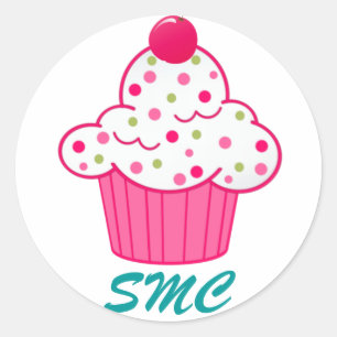 Rond Sticker Cupcake - SRF