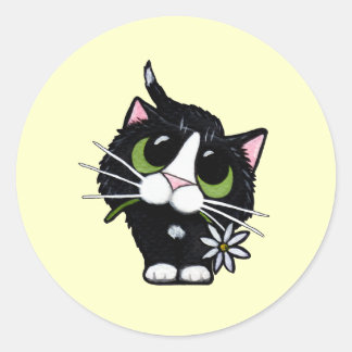 Rond Sticker Cute Kitty