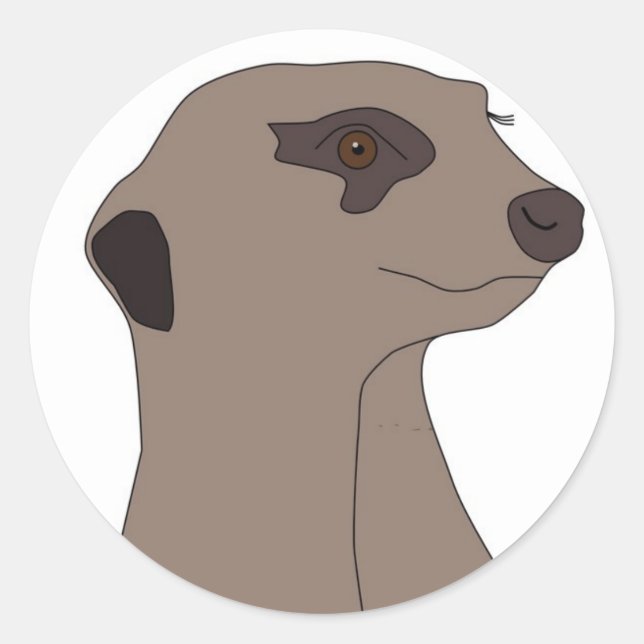 Rond Sticker "Cute Meerkat" (Devant)