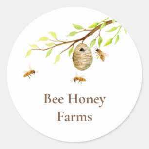 Rond Sticker d'abeille au miel