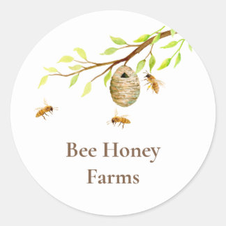 Rond Sticker d'abeille au miel