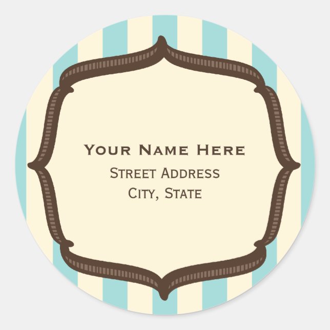 Rond Sticker d'adresse de cirque vintage - Bleu (Devant)