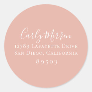 Rond Sticker d'adresse de retour couleur Dusty Rose