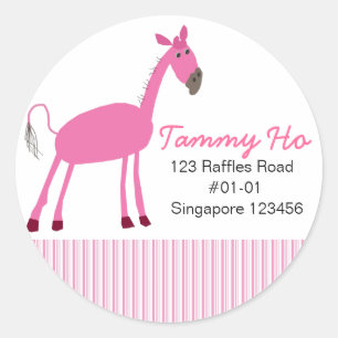 Rond Sticker d'adresse de retour du cheval